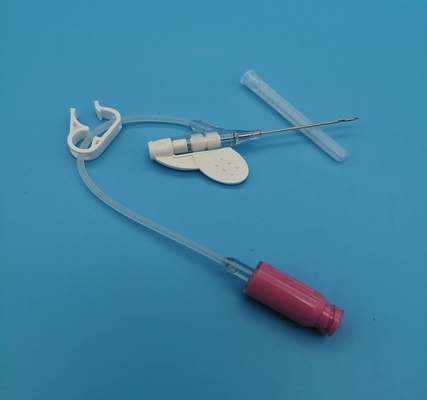 Розовый устранимый тип переливание крови бабочки Cannula 20G Iv вливания положительного давления аварийное