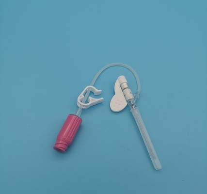 Розовый устранимый тип переливание крови бабочки Cannula 20G Iv вливания положительного давления аварийное