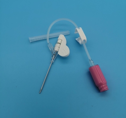 Розовый устранимый тип переливание крови бабочки Cannula 20G Iv вливания положительного давления аварийное